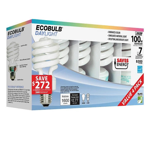 Feit 100-Watt CFL Light Bulb (4 Pack) 6500K - Daylight