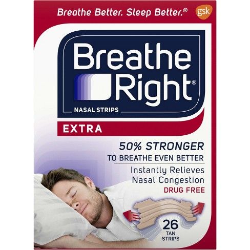 Breathe Right Extra Tan Drug-Free Nasal Strips for Congestion  - 26ct