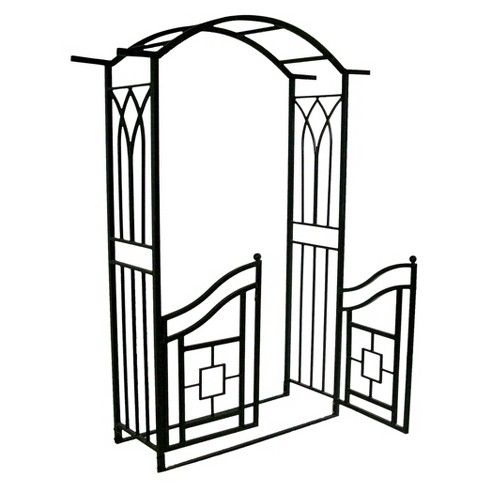 78" Steel Royal Arbor With Gate - Black