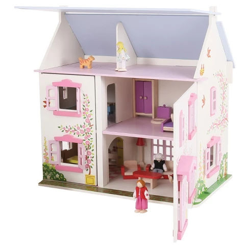 Bigjigs Toys Rose Cottage Wooden Dollhouse