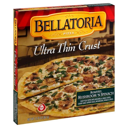 Bellatoria Ultra Thin Mushroom Spinach Frozen Pizza - 12.76oz