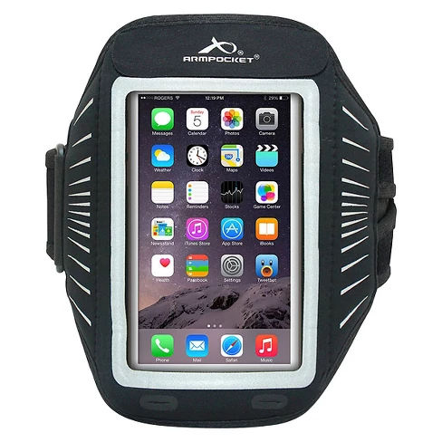 Armpocket Racer Armband (fits up to 5.5" Phone) - Black/Silver