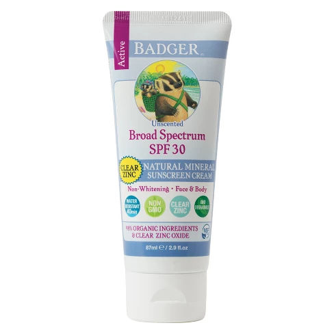 Badger Broad Spectrum Natural Mineral Sunscreen - SPF 30 - 2.9 fl oz