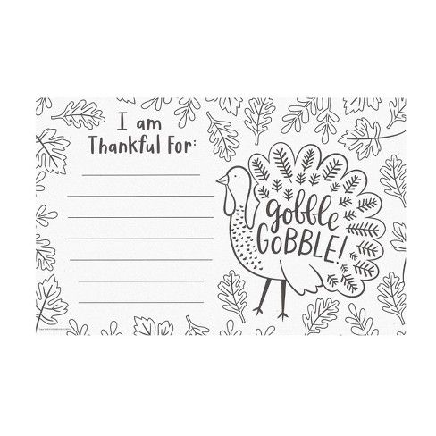 10ct Color-in Thanksgiving Placemat