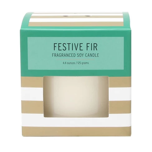 Boxed Glass Candle Festive Fir 4.4oz - SOHO Brights