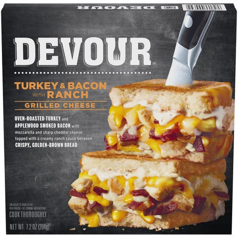 Devour Turkey Bacon Ranch Frozen Grilled Cheese Sandwich - 7.2oz