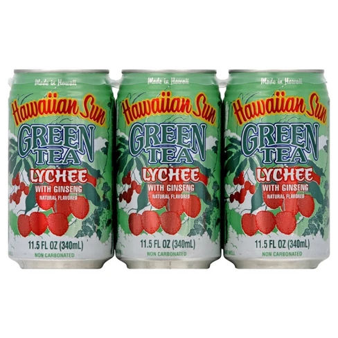 Hawaiian Sun Green Tea Lychee - 6pk/11.5 fl oz Cans