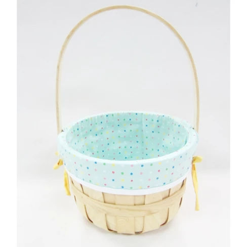 9" Chipwood Easter Basket with Blue Dotted Liner - Spritz™