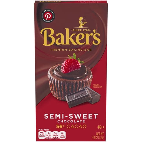 Baker's Semi Sweet Chocolate Baking Bar - 4oz