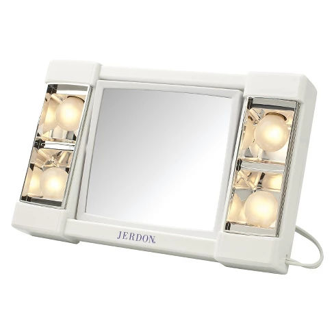 Jerdon 3X-1X Lighted Makeup Mirror White