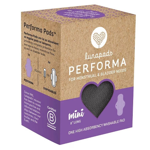 Lunapads Performa Mini Regular Black Washable Pad - 1ct