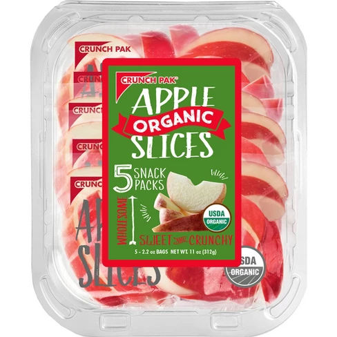 Crunch Pak Organic Apple Slices Bags - 2.2oz/5ct