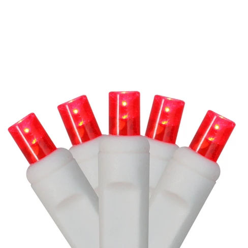 S4 Lights 50ct Wide Angle LED String Lights Red - 16' White Wire