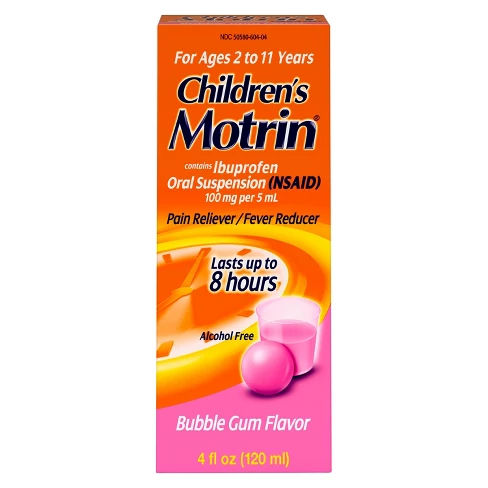 Children's Motrin Pain Reliever/Fever Reducer Liquid - Ibuprofen (NSAID) - Bubble Gum - 4 fl oz