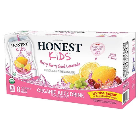 Honest Kids Berry Berry Good Lemonade Organic Juice Drinks - 8pk/6.75 fl oz Pouches