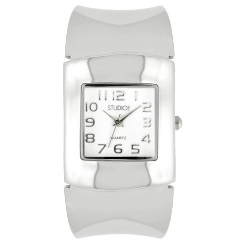 Women's Studio Time® Bangle Watch - White