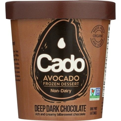 Cado Non-Dairy Avocado Frozen Dessert Deep Dark Chocolate - 1pt