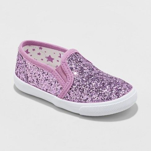 Toddler Girls' Madigan Glitter Slip On Sneakers - Cat & Jack™ Purple