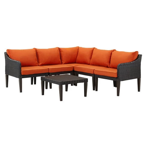 6pc Bari Wicker Lounge Set - DH Casual