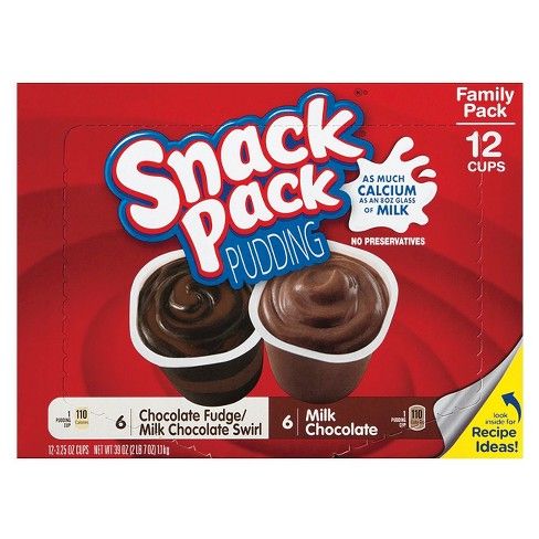 Hunt's Snack Pack Chocolate Fudge & Milk Chocolate Swirl Pudding Cups -12ct