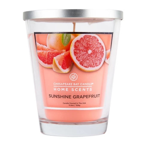 11.5oz Lidded Glass Jar Candle Sunshine Grapefruit - Home Scents By Chesapeake Bay Candle