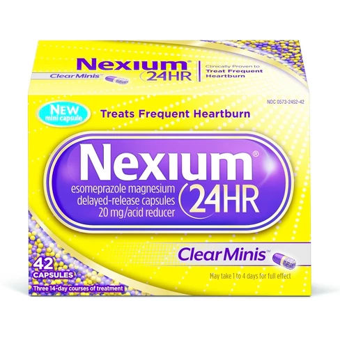 Nexium 24HR ClearMinis Delayed Release Heartburn Relief Capsules, Esomeprazole Magnesium Acid Reducer - 42ct