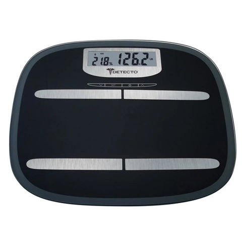 Wide Platform Glass Digital Body Fat Personal Scale Black - Detecto