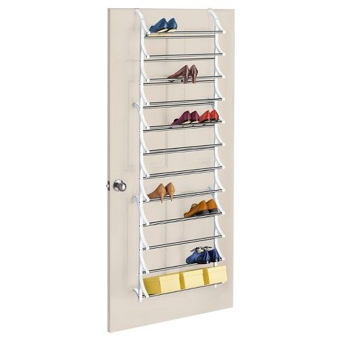 Lynk 36 Pair Over Door Shoe Rack - White