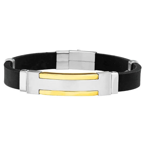Men's Two-Tone Stainless Steel ID Plate Bracelet