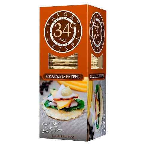 34 Degrees Pepper Multiseed Crackers 4.5 oz