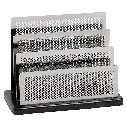 Rolodex™ Mini Sorter, Three Stepped Sections, 7 1/2 x 3 1/2 x 5 3/4, Metal/Black