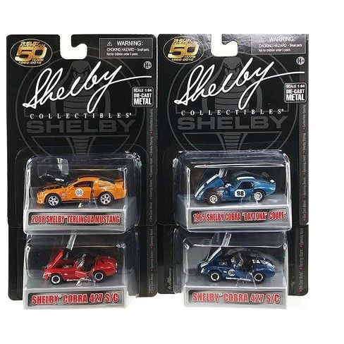 Carroll Shelby 50th Anniversary 4 Pieces Set Diecast Car Set 1/64 by Shelby Collectibles