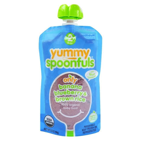 Yummy Spoonfuls Organic Stage 2 Frozen Banana Blueberry & Brown Rice Baby Food - 3.5oz