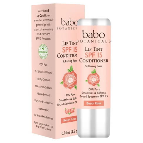 Babo Bototanicals Lip Tint Conditioner - Beach Rose - SPF 15 - .15oz