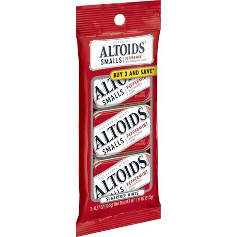 Altoids Smalls Peppermint Mint Candies - 0.37oz/3ct