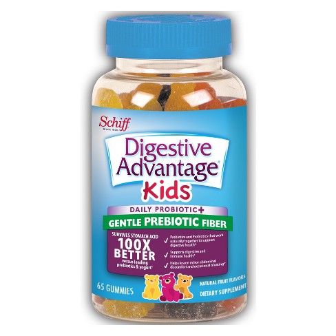 Kid's Digestive Advantage Gentle Prebiotic + Fiber Gummies - Fruit - 65ct