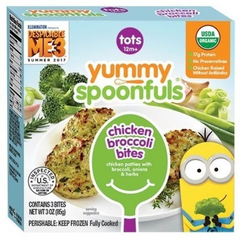 Yummy Spoonfuls Organic Stage 3 Frozen Chicken & Broccoli Bites Baby Food for Tots - 3oz