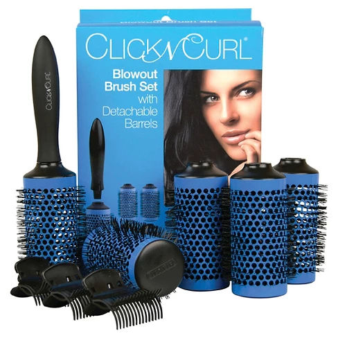Click n Curl Blowout Brush Set with Detachable Barrels Large Full Set