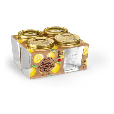 Bormioli 10.75oz 4pk Quattro Stagioni Canning Set Wide Mouth