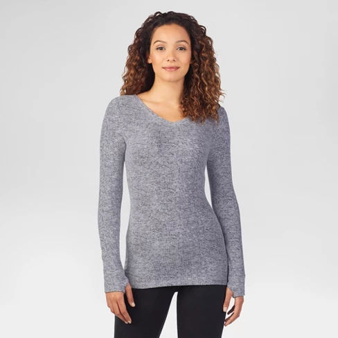 Warm Essentials By Cuddl Duds Women's Textured Fleece Thermal