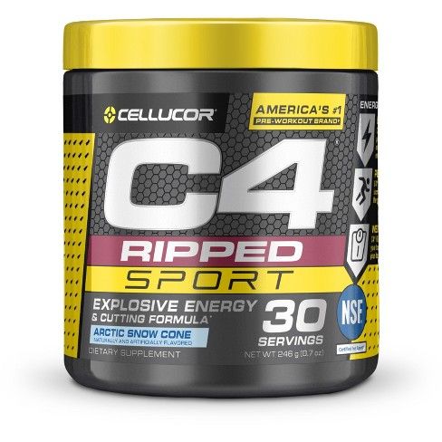 Cellucor C4 Ripped Pre-Workout Energy Powder - Arctic Snow Cone - 8.7oz