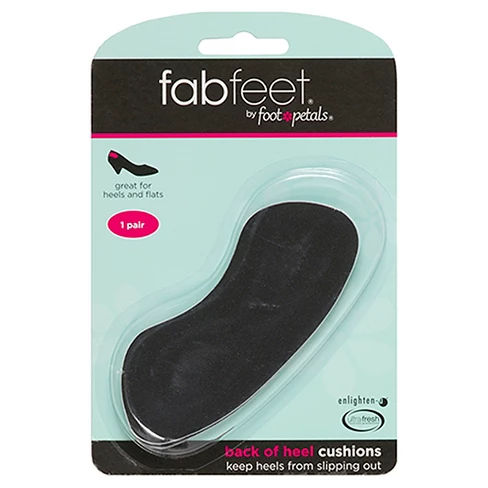 Women's Fab Feet by Foot Petals Back of Heel Insoles Shoe Cushion Black - 1 pair