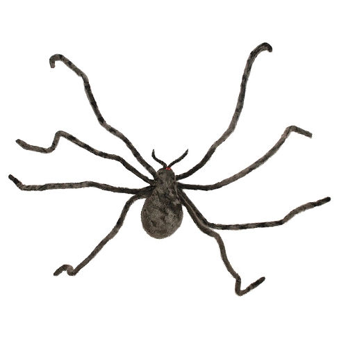 43" Halloween Grey Fuzzy Spider