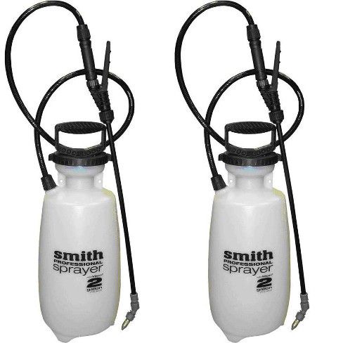 Smith Professional 2 Gallon Manual Pump Heavy Duty Sprayer W/ 5 Nozzles (2 Pack)