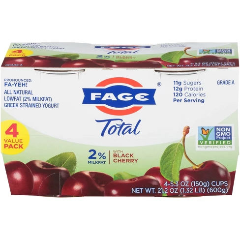 FAGE Total 2% Milk Black Cherry Greek Yogurt - 4pk/5.3oz cups