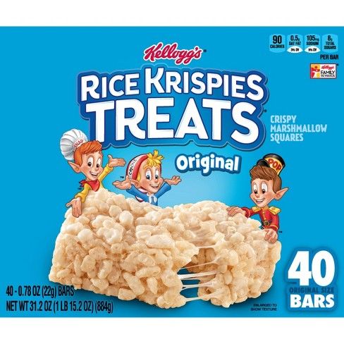 Rice Krispies The Original Treats Cri Marshmallow Cereal Bars - 40ct - Kellogg's