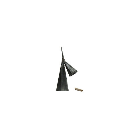 Overseas Connection Ghana Double Gonkogwe Bell with Stick Black 14 in.
