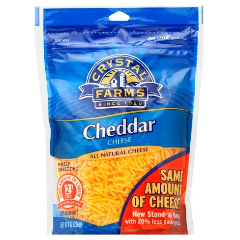 Crystal Farms Finely Shredded Cheddar Cheese - 8oz