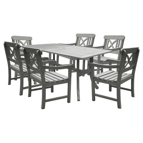 Vifah Renaissance Rectangular Table And Arm Chair Outdoor Hand