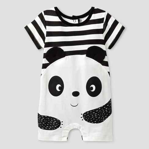Baby Grand Signature Baby Boys' Panda Romper - Black 24M